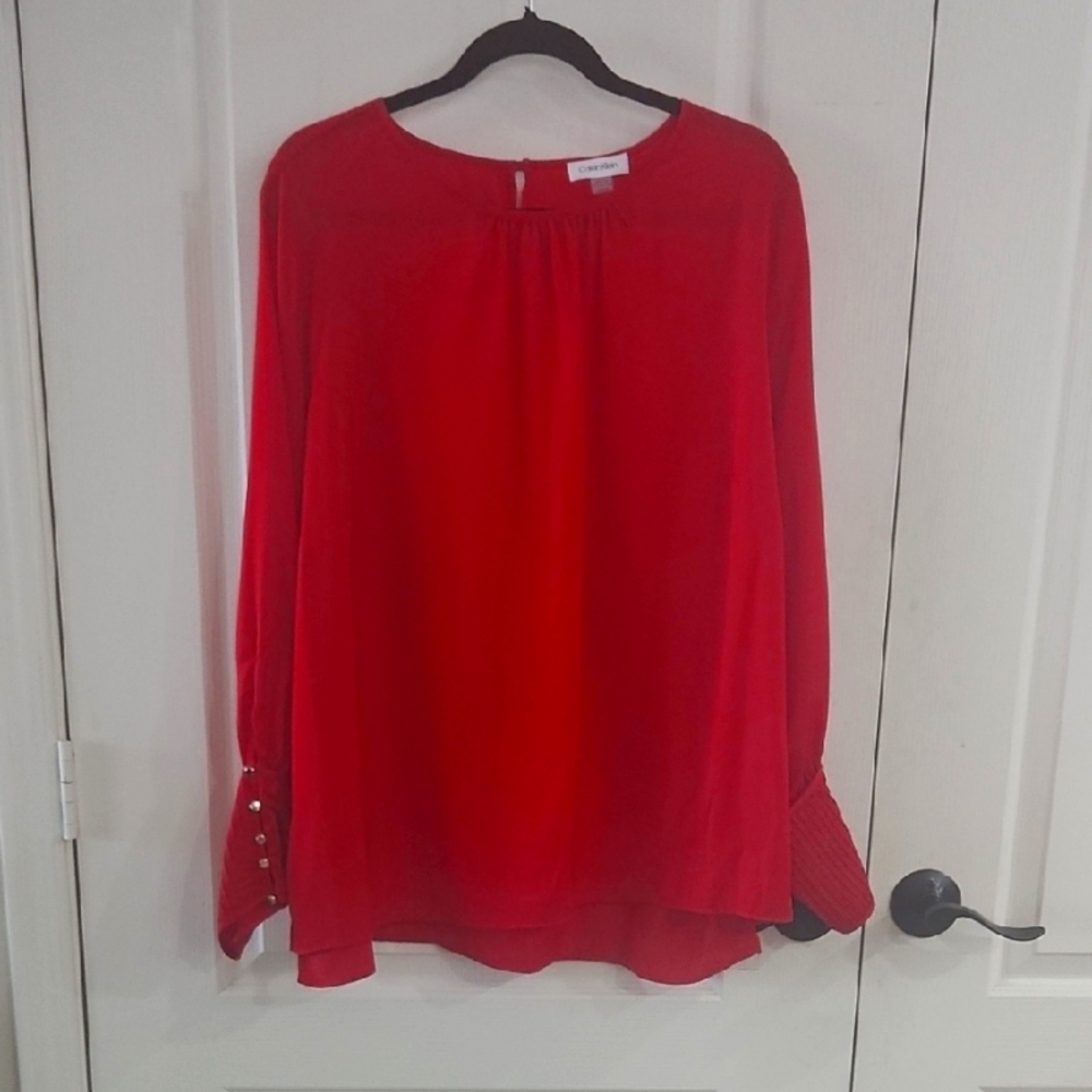 Red 1X Blouse Calvin Klein